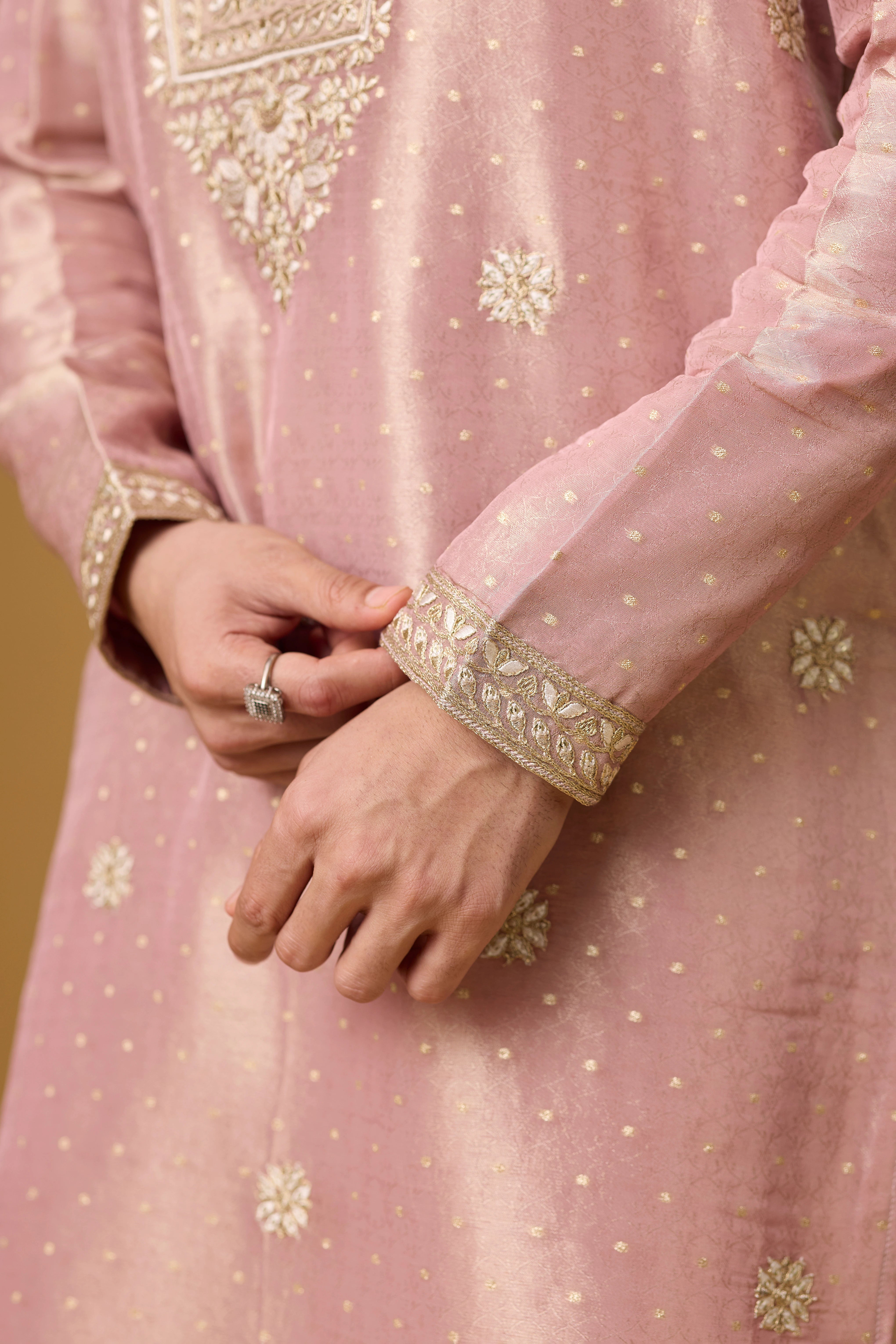 Blush Rose Floral Embroidered Kurta Set