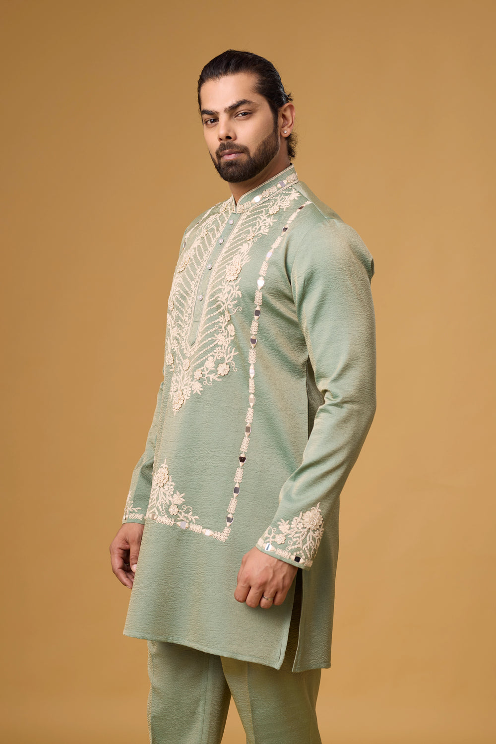 Buy Sage Green Kurta Set for Men Online India | Mahavir NX