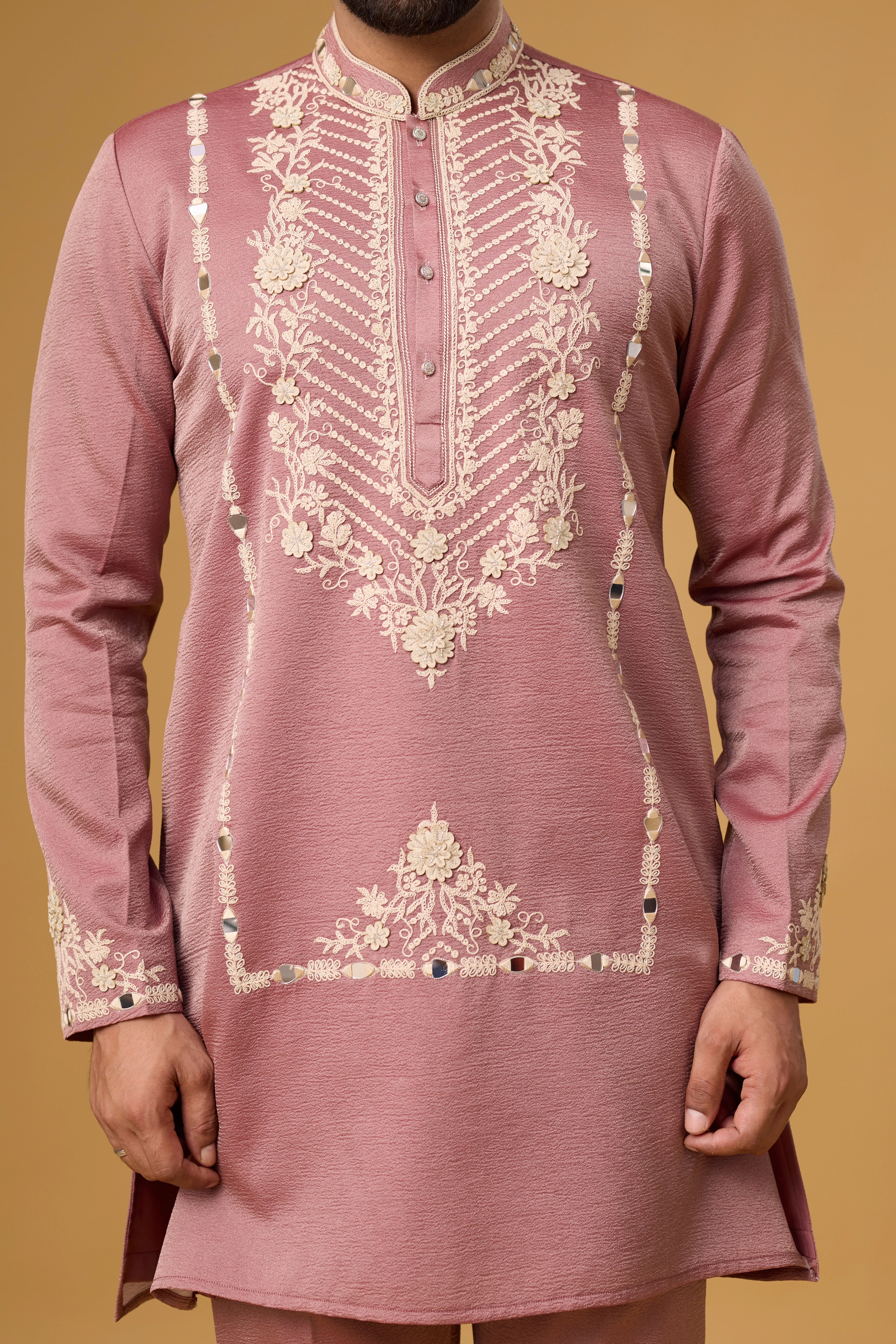 Designer Heritage Kurta Set for Men – Side View | Mahavir NX
