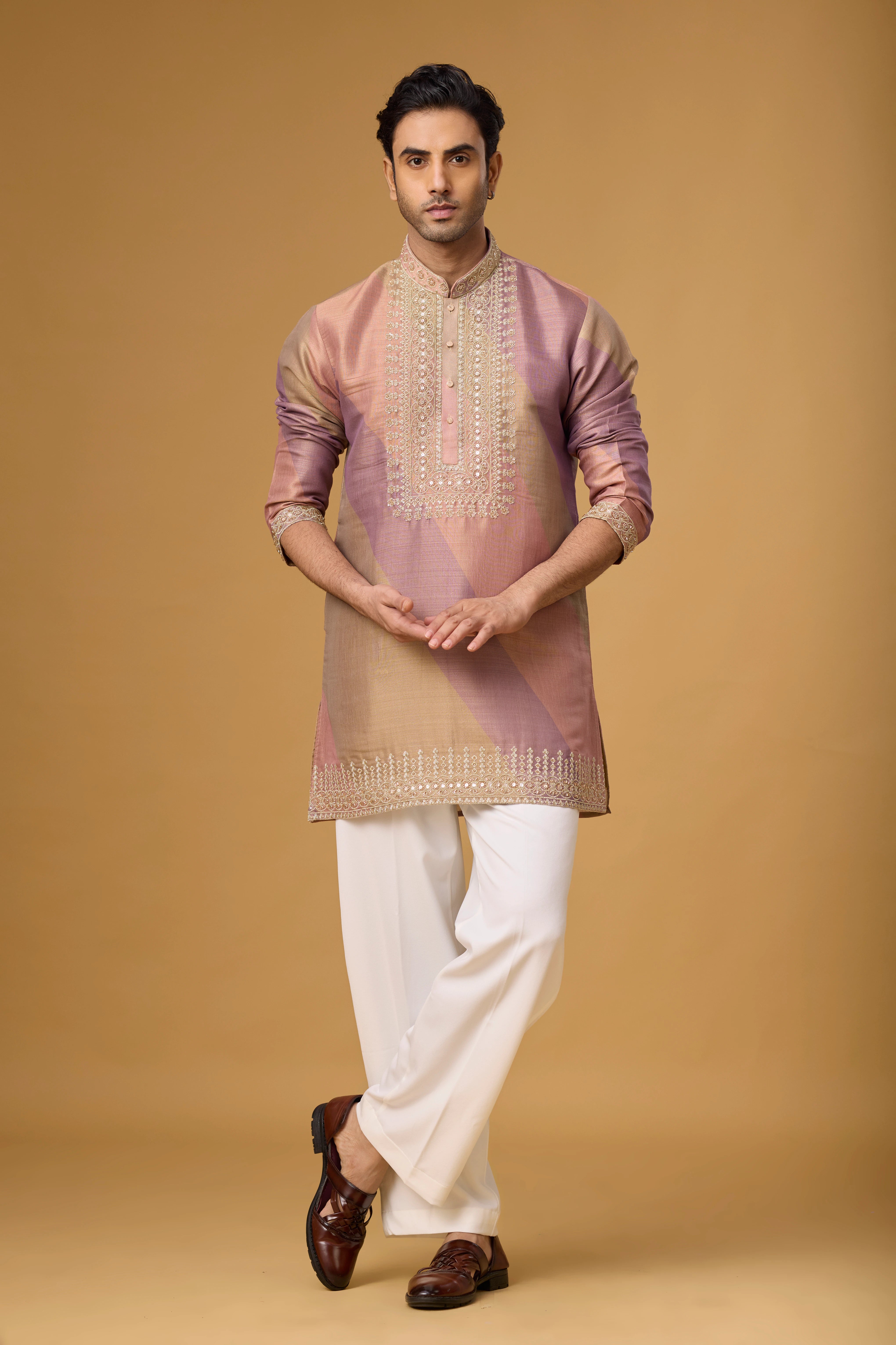 Rosé Heritage Geometric Embroidered Kurta Set