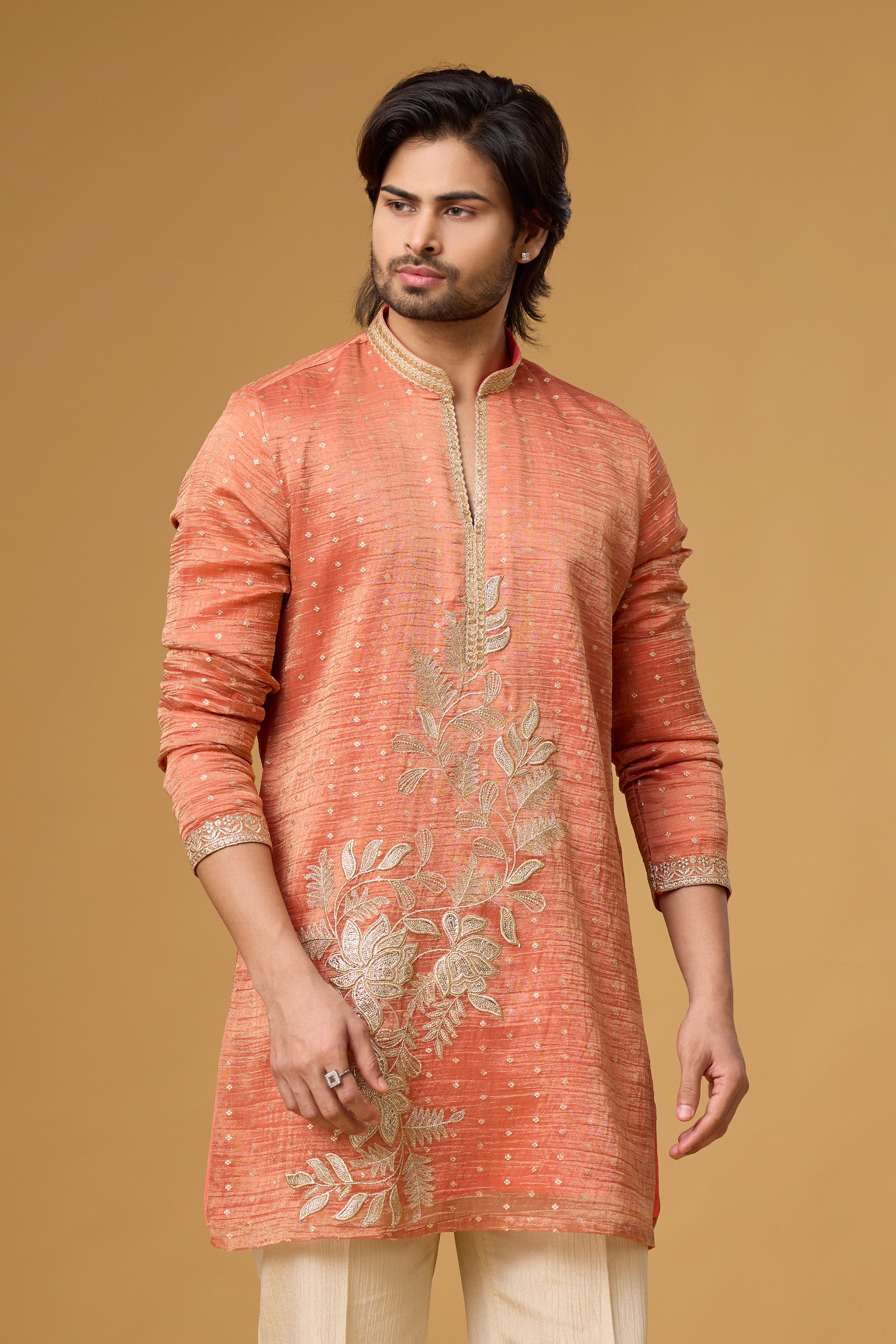 Coral Vine Embroidered Kurta Set
