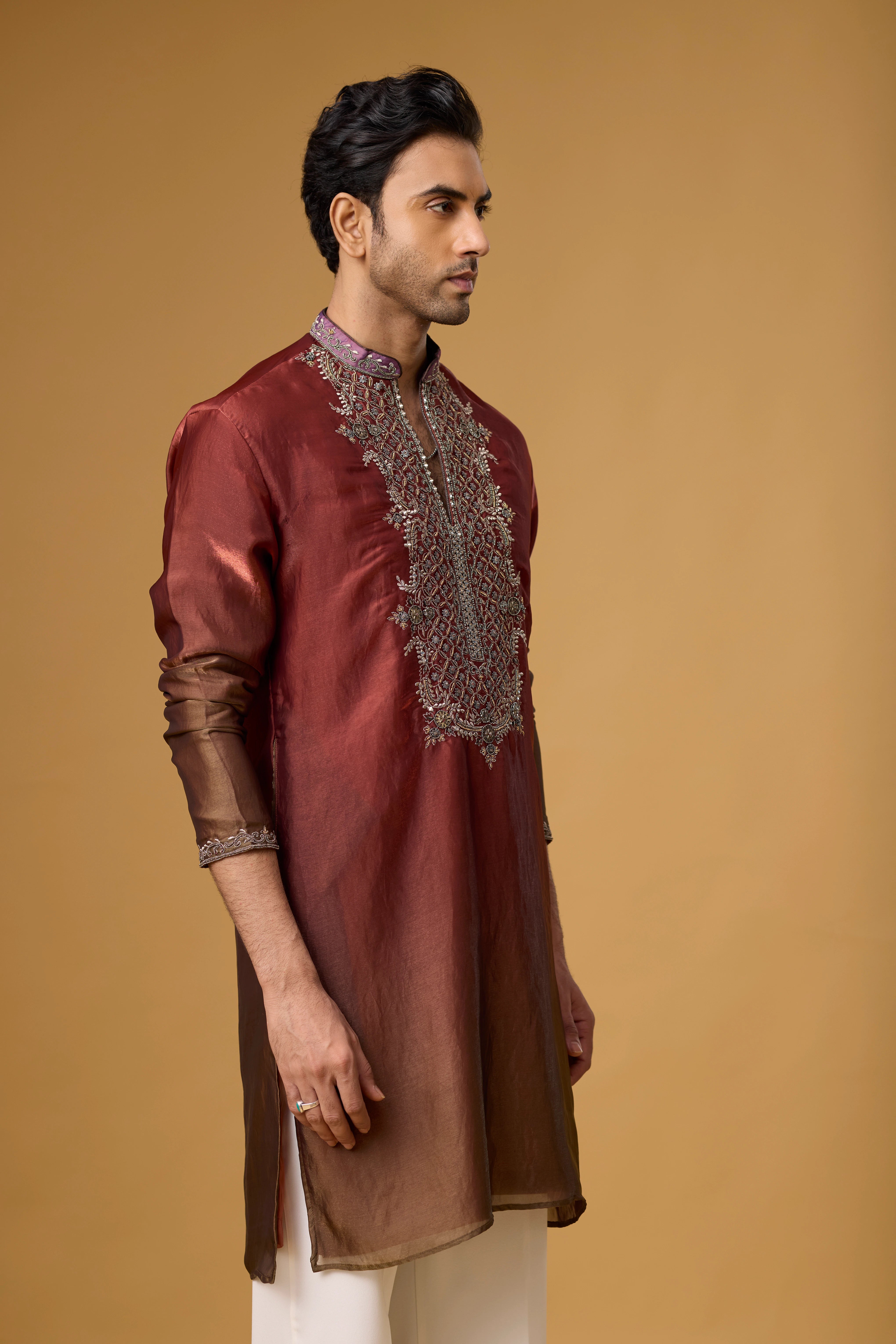 Regal Burgundy Heritage Embroidered Kurta Set