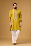 Mustard Royale Embroidered Kurta Set