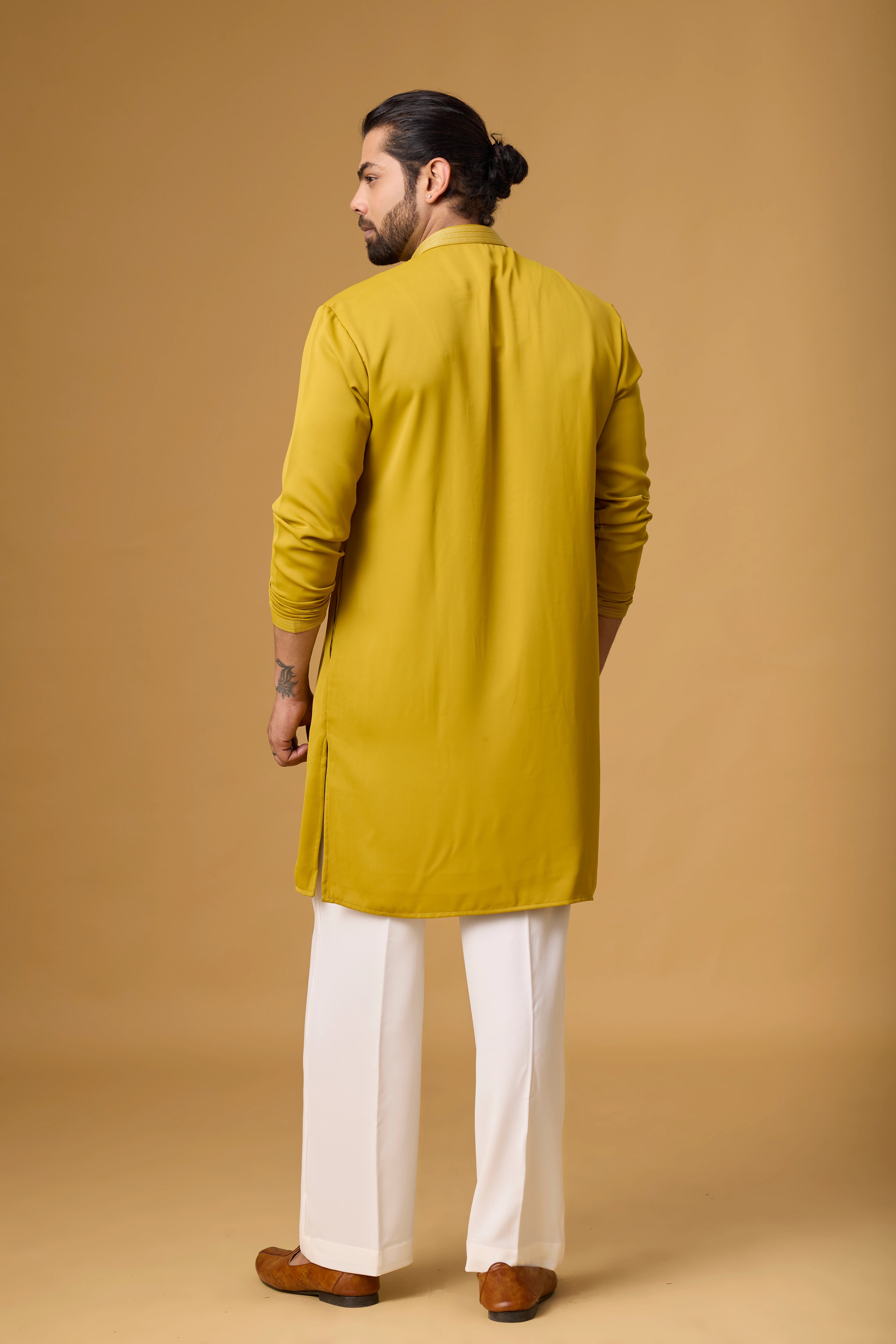 Mustard Royale Embroidered Kurta Set