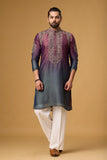 Royal Plum Ombre Embroidered Kurta Set