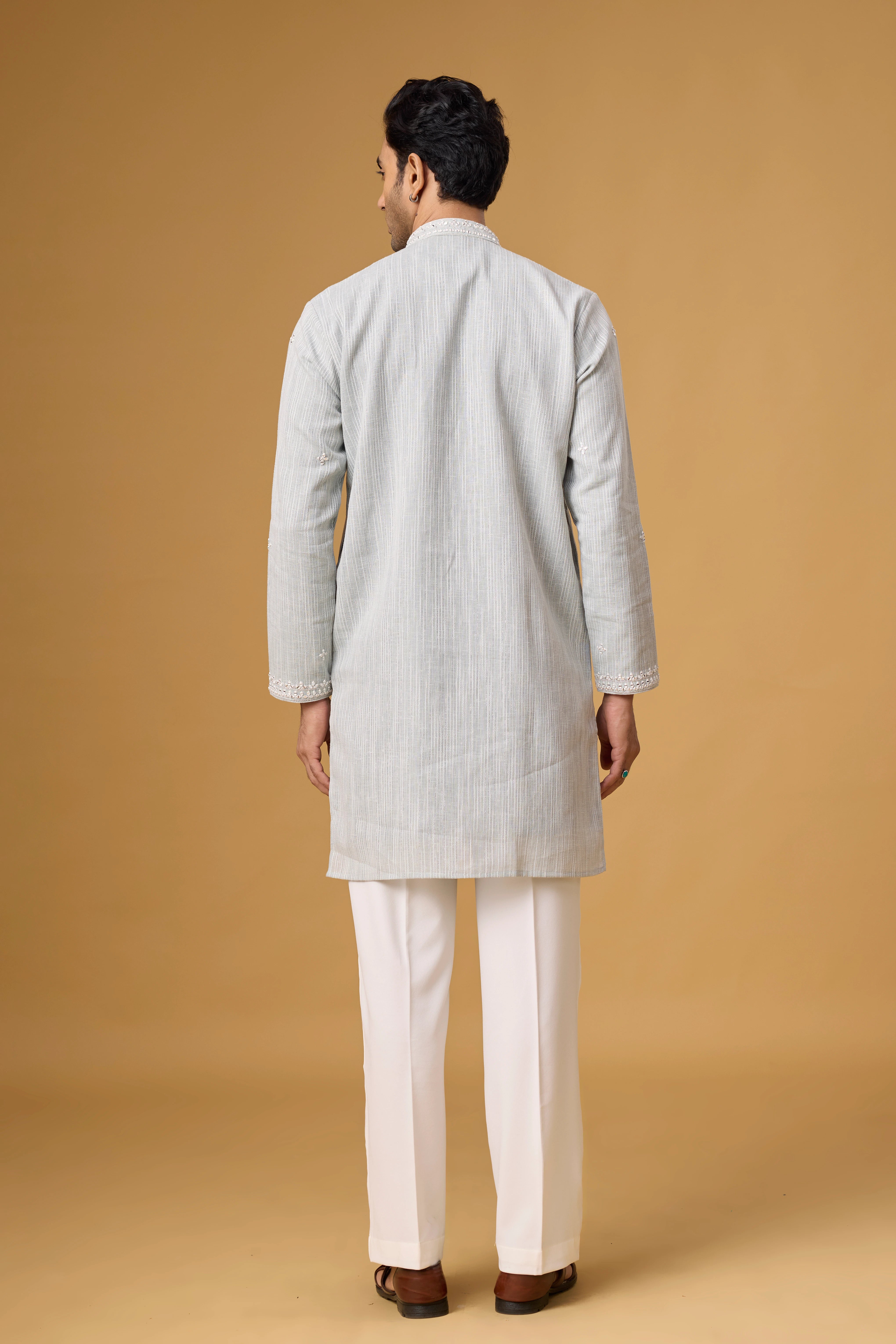 Silver Mist Embroidered Kurta Set