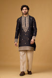 Black Heritage Goldwork Embroidered Kurta Set