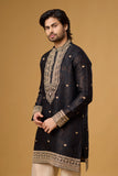 Black Heritage Goldwork Embroidered Kurta Set