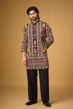 Black Regal Tapestry Embroidered Kurta Set