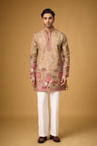 Champagne Beige Heritage Story Embroidered Kurta Set