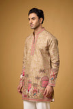 Champagne Beige Heritage Story Embroidered Kurta Set