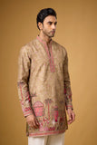 Champagne Beige Heritage Story Embroidered Kurta Set