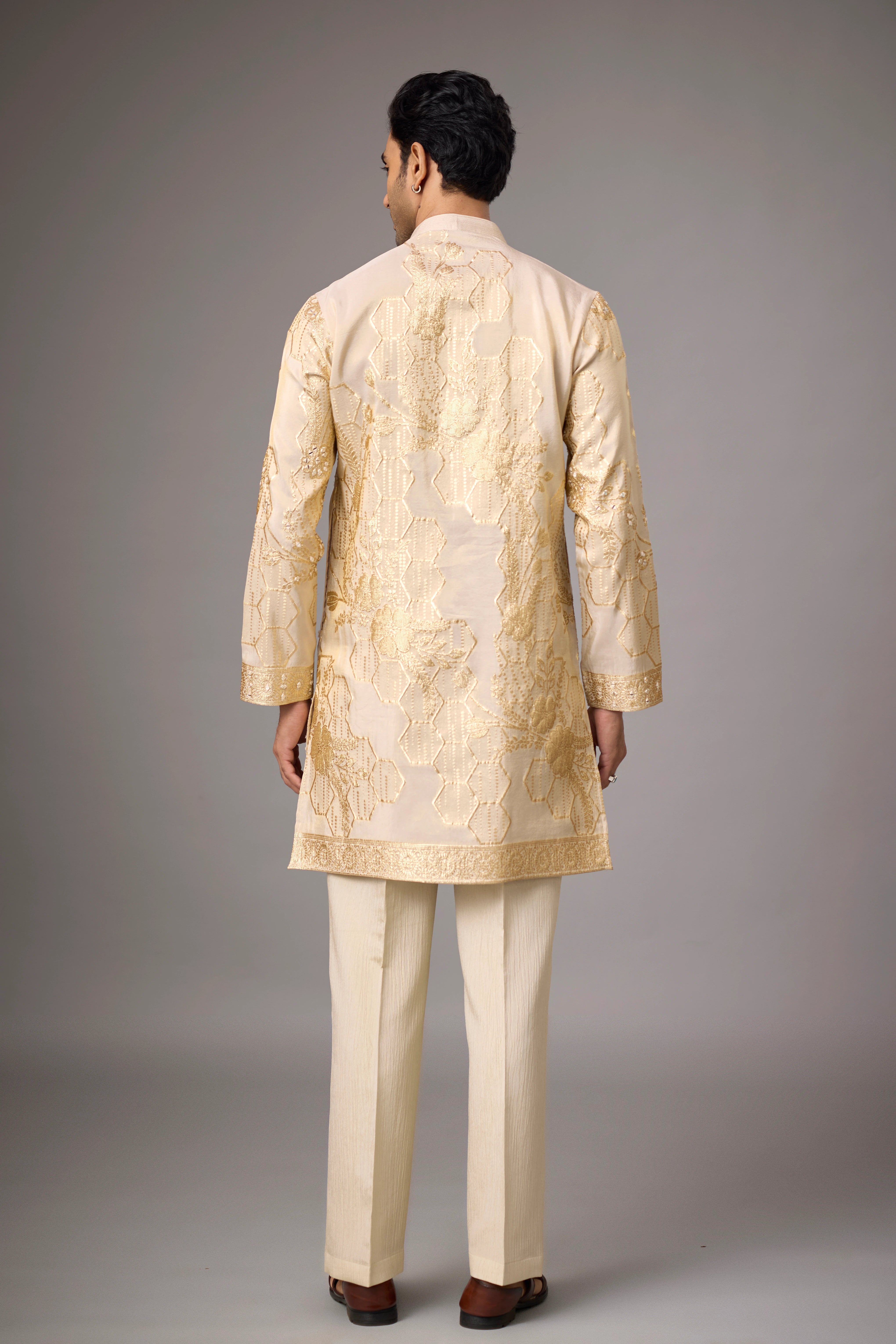 Ivory Gold Heritage Embroidered Kurta Set