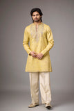Golden Yellow Heritage Embroidered Kurta