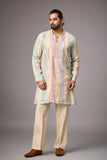 Pastel Multicolour Heritage Embroidered Kurta Set