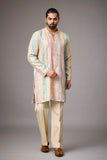 Pastel Multicolour Heritage Embroidered Kurta Set