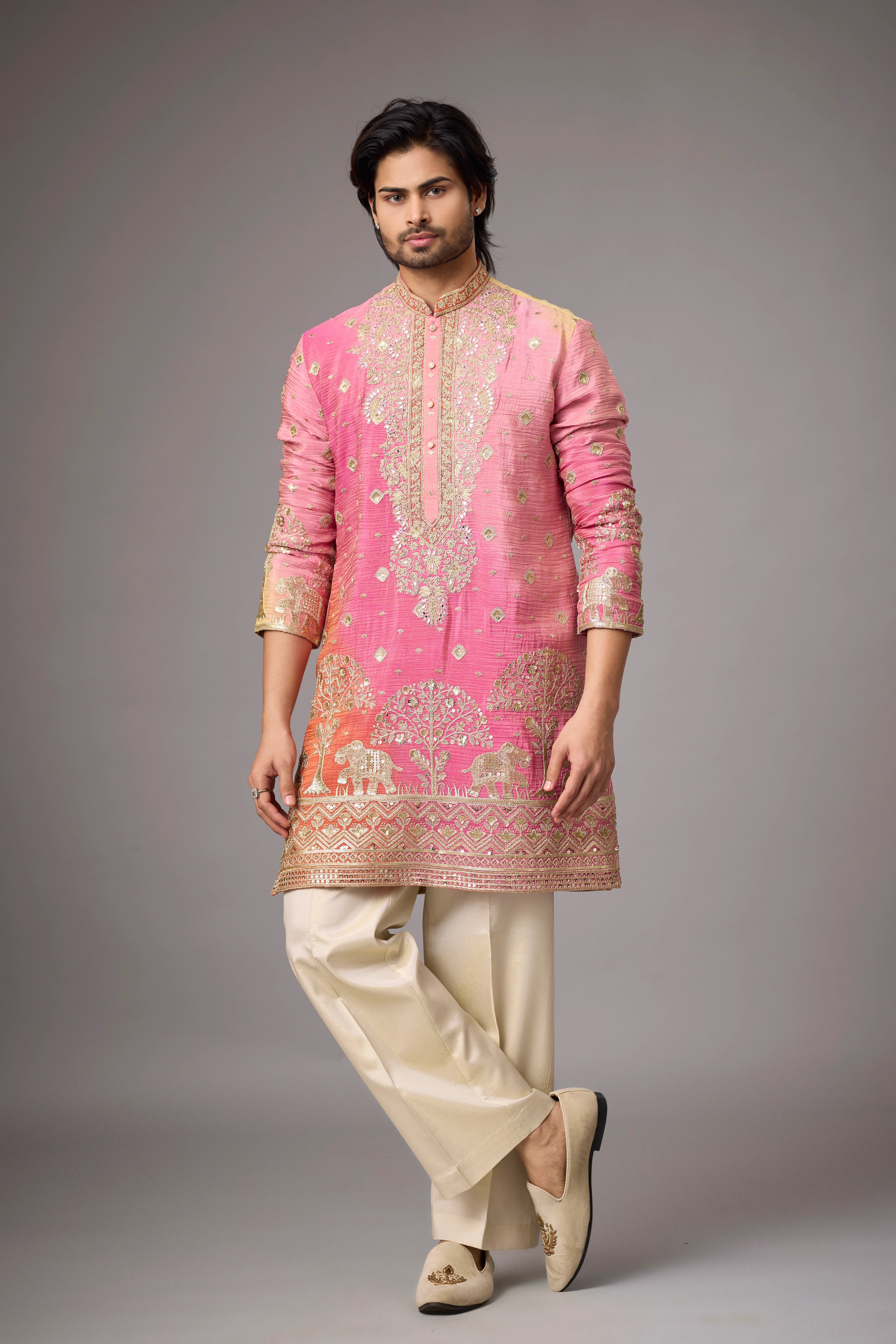 Heritage Scenic Border Kurta Set – Festive & Wedding Ethnic Wear | Mahavir NX