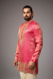 Coral Pink Regal Brocade Kurta Set