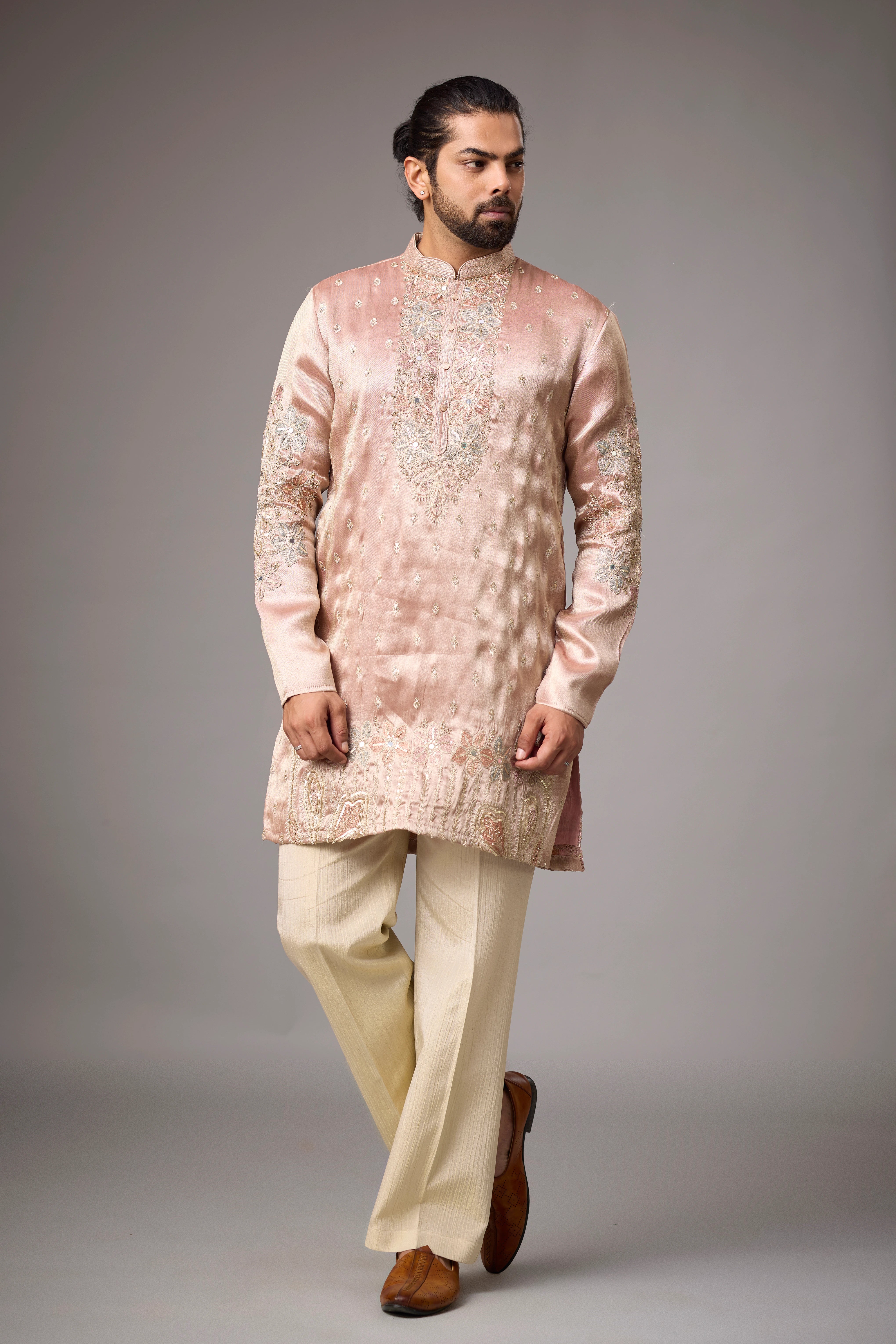 Blush Rose Intricate Embroidered Kurta