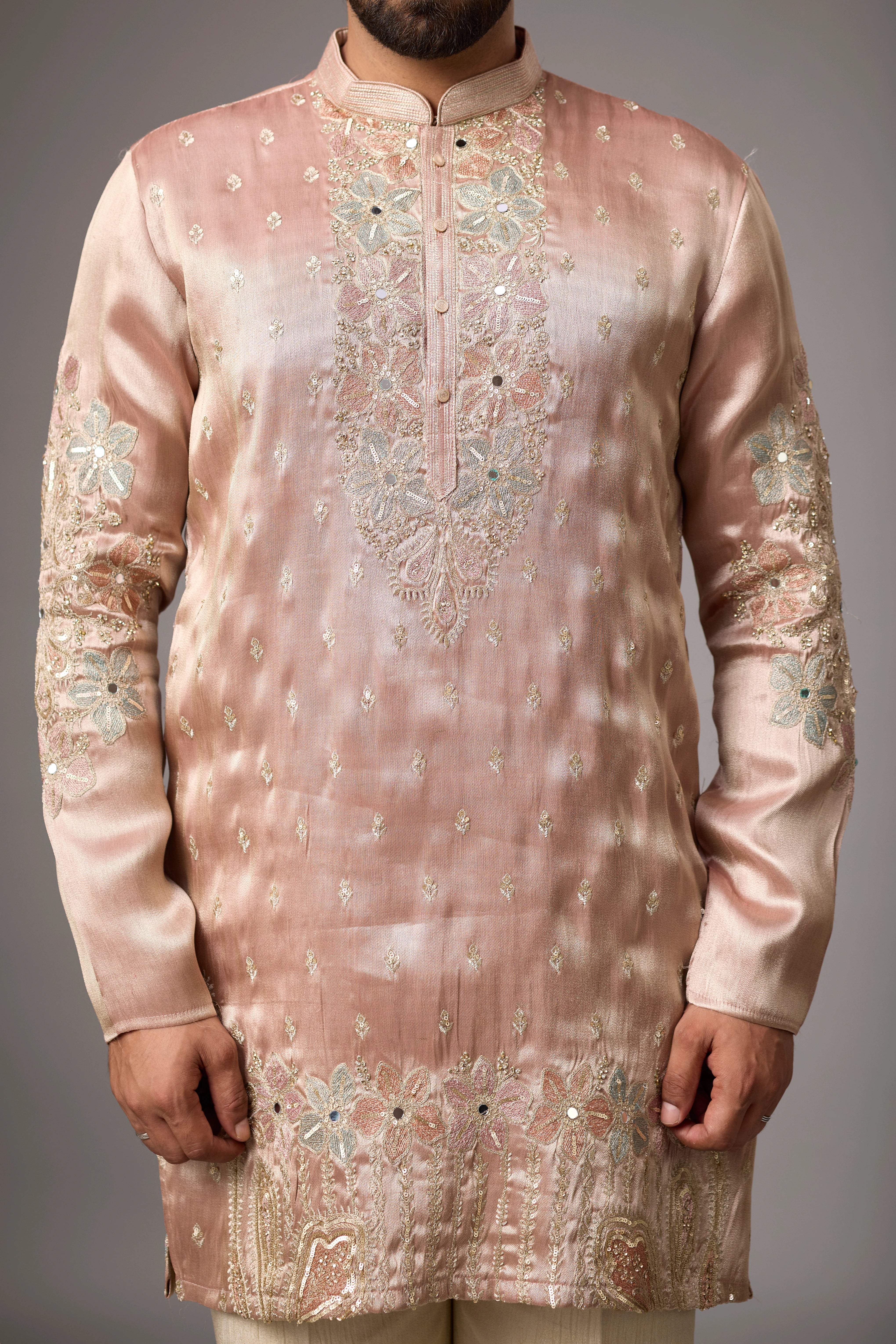 Blush Rose Intricate Embroidered Kurta