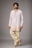 Pastel Rose Zari Motif Kurta Set