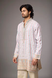 Pastel Rose Zari Motif Kurta Set