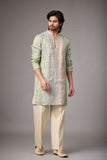 Mint Sage Heritage Embroidered Kurta Set