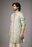 Mint Sage Heritage Embroidered Kurta Set