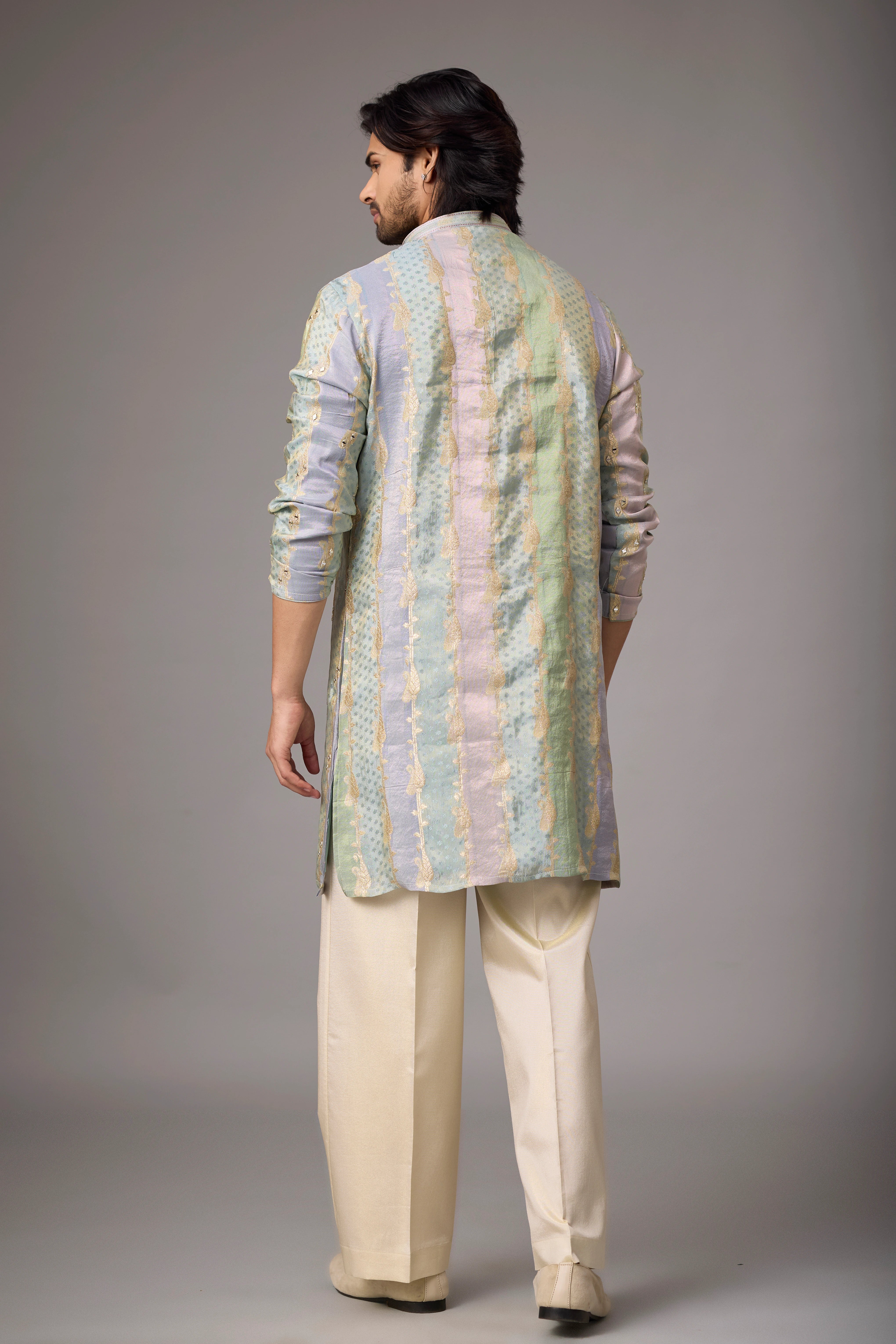 Mint Sage Heritage Embroidered Kurta Set
