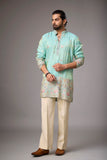 Aqua Mint Heritage Embroidered Kurta Set