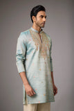 Celadon Blue Heritage Embroidered Kurta Set