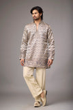 Champagne Geometric Heritage Embroidered Kurta Set