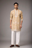 Sandstone Gold Floral Heritage Kurta Set