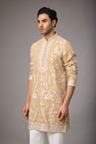 Sandstone Gold Floral Heritage Kurta Set