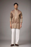 Royal Mocha Gold Embroidered Kurta Set