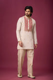 Off-White Rosé Heritage Embroidered Kurta Set