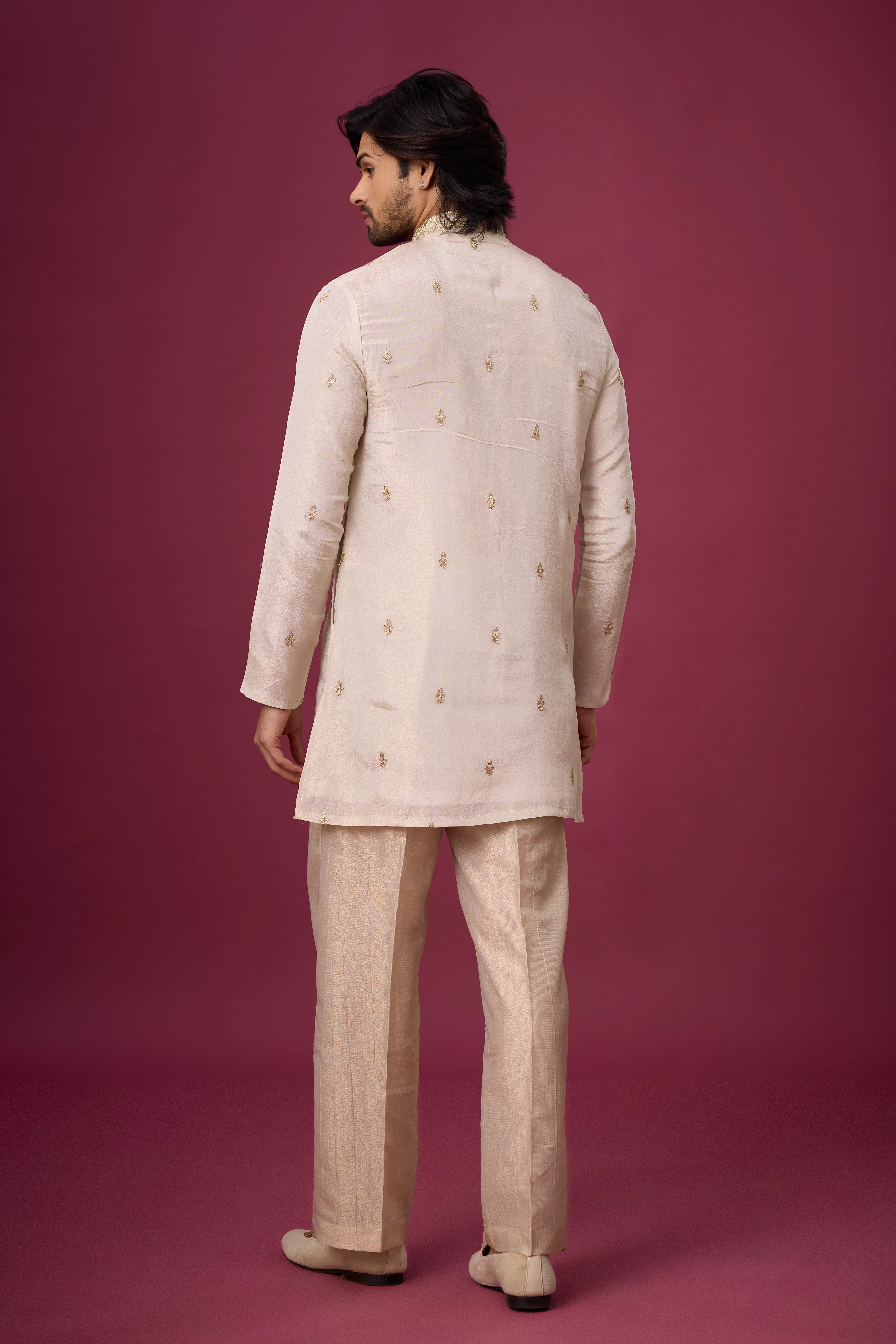Off-White Rosé Heritage Embroidered Kurta Set