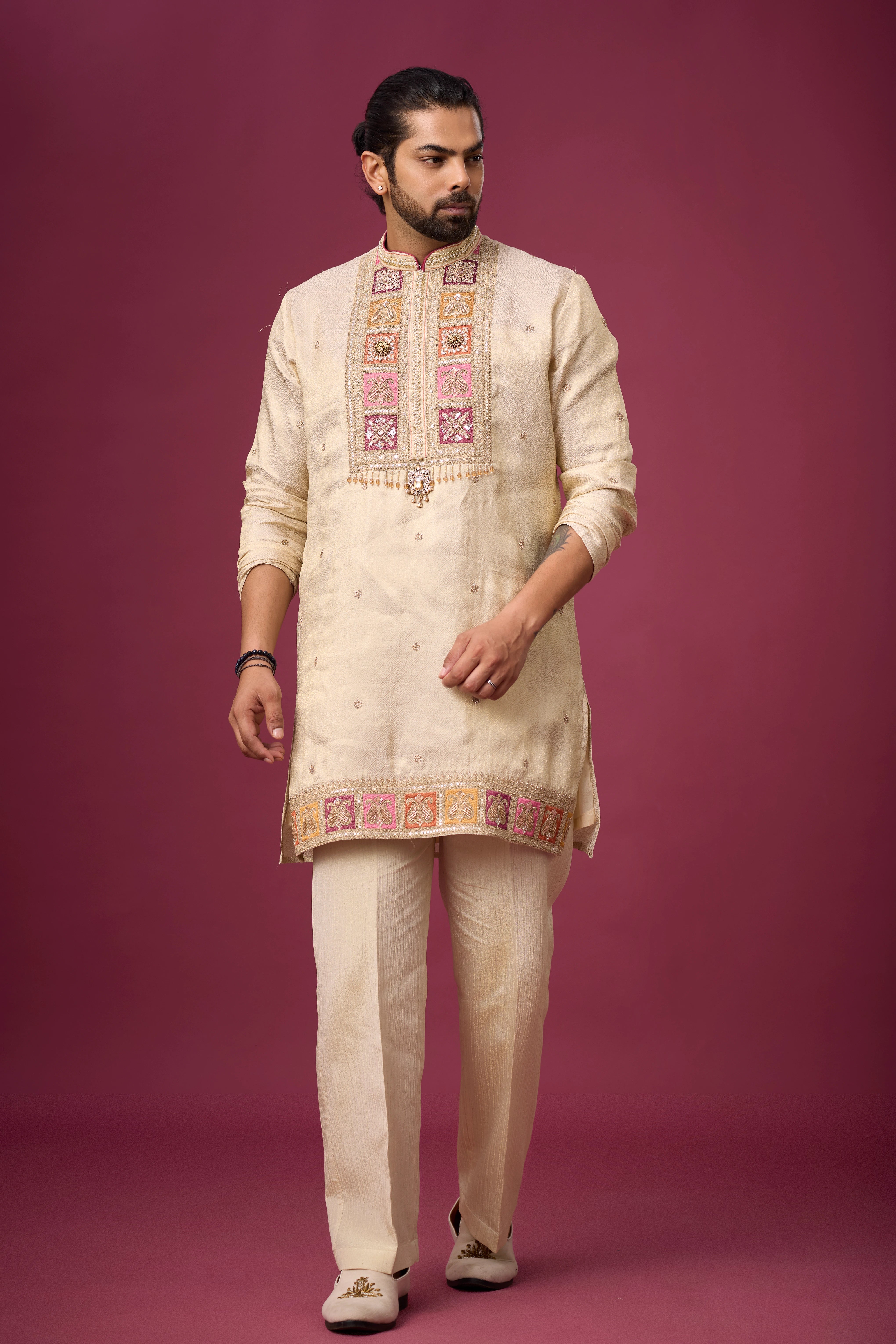 Ivory Heritage Embroidered Kurta Set