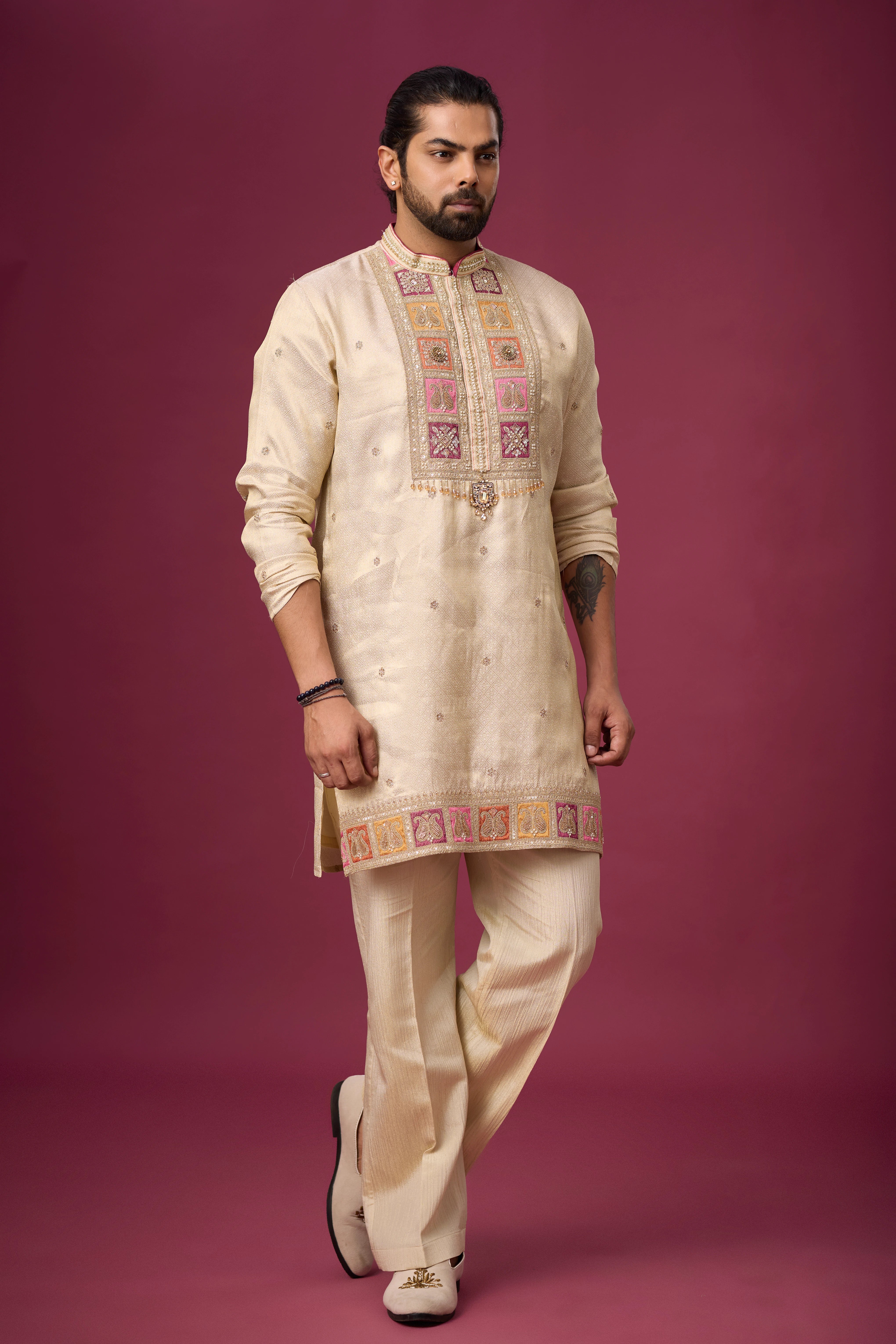 Ivory Heritage Embroidered Kurta Set