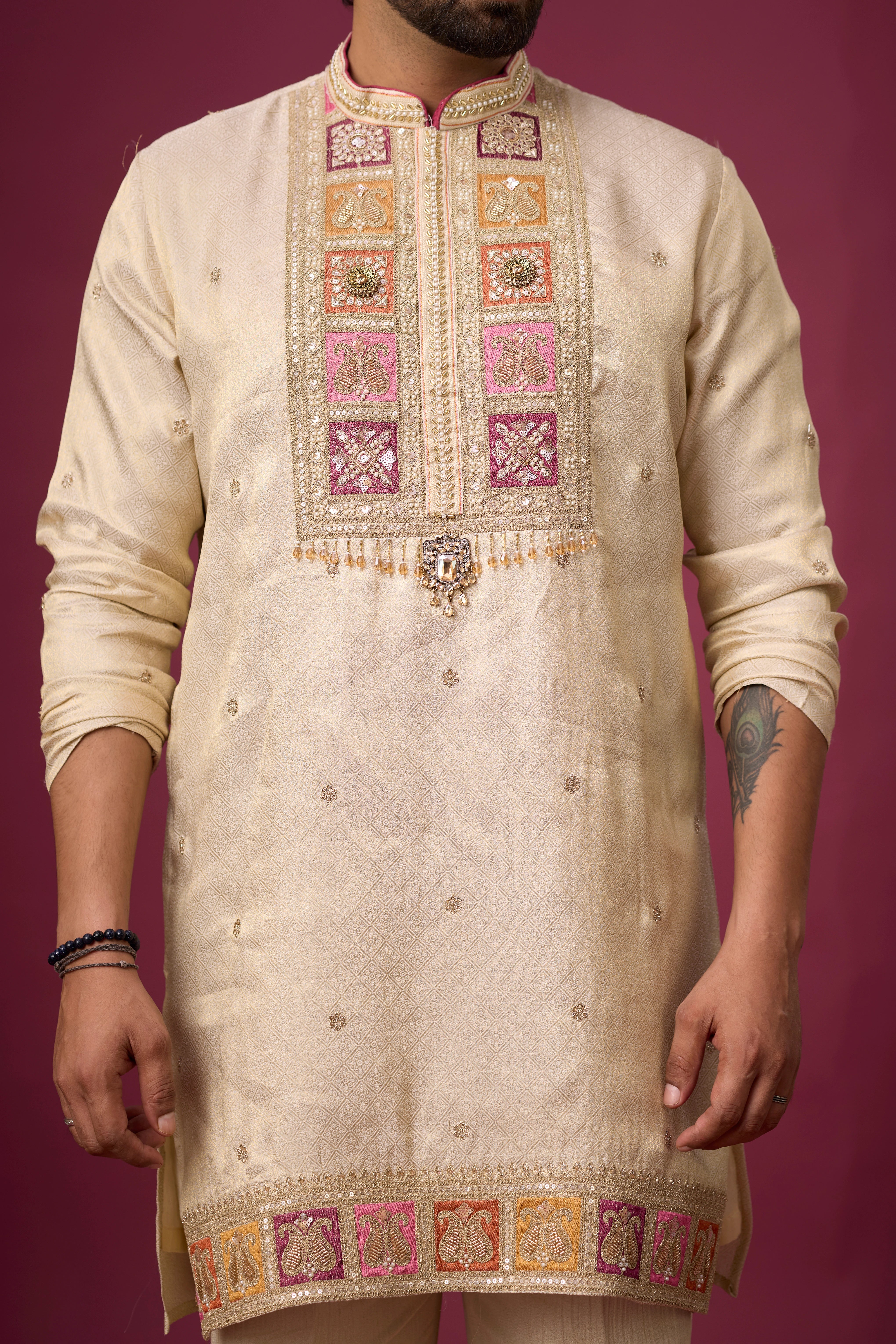 Ivory Heritage Embroidered Kurta Set