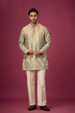 Champagne Gold Woven Heritage Kurta Set
