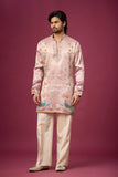 Blush Pink Peacock Heritage Kurta Set