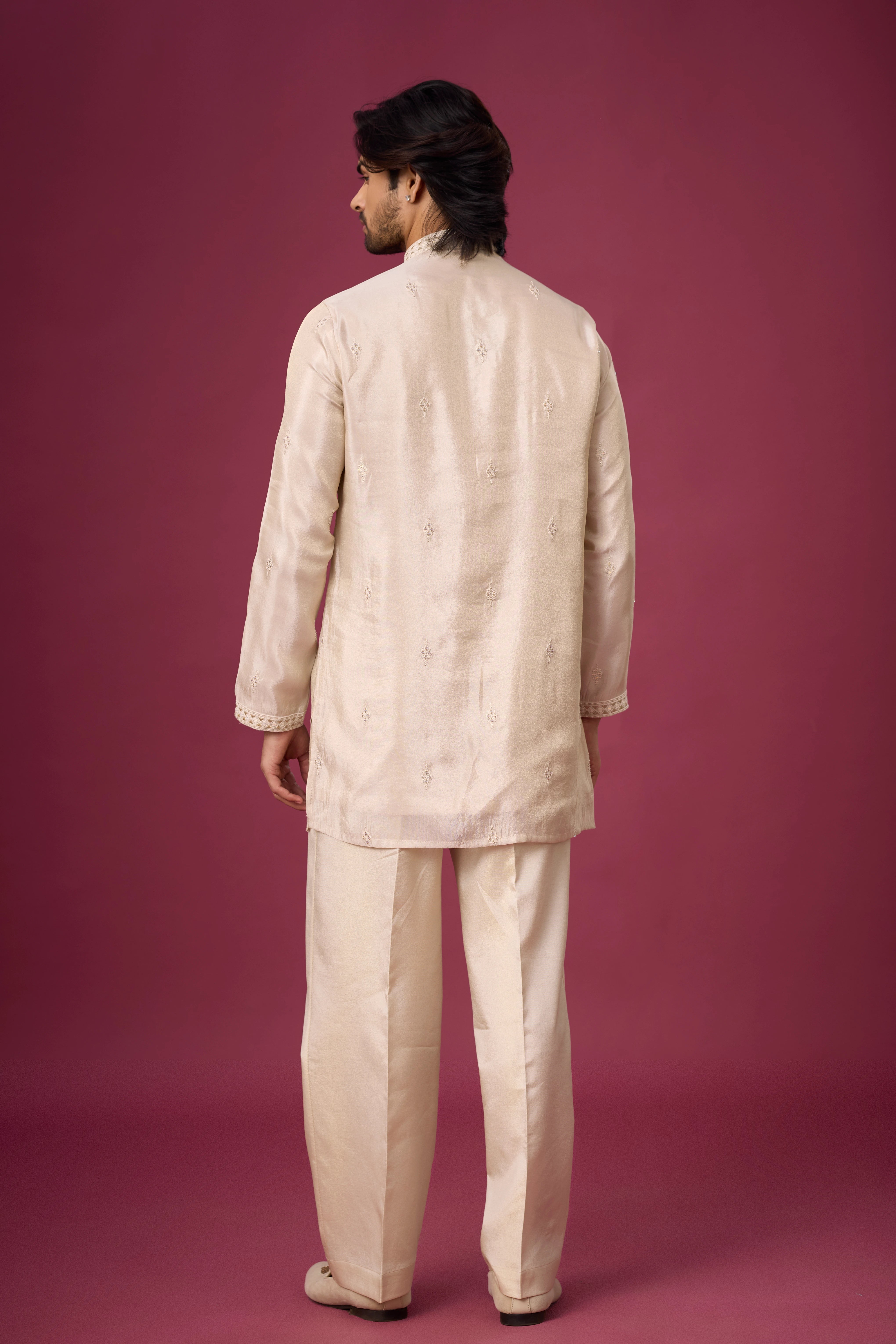Ivory Pearl Heritage Embroidered Kurta Set