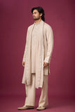 Ethnic Kurta Set with Stole for Men – Ivory Sand Tonal Ethnic Wear | Mahavir NX