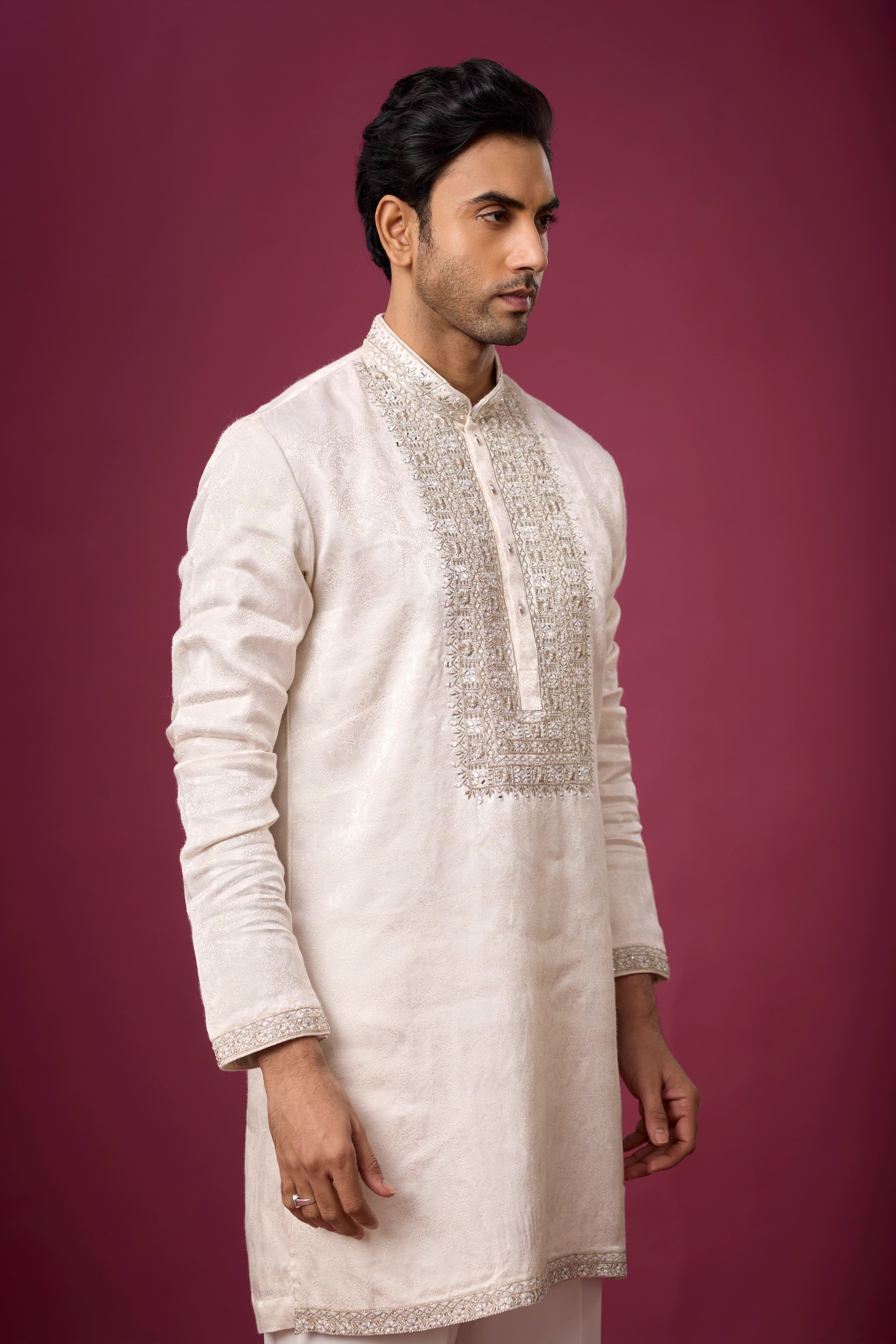 Buy Luxury Ivory Kurta Set for Men Online India | Mahavir NX