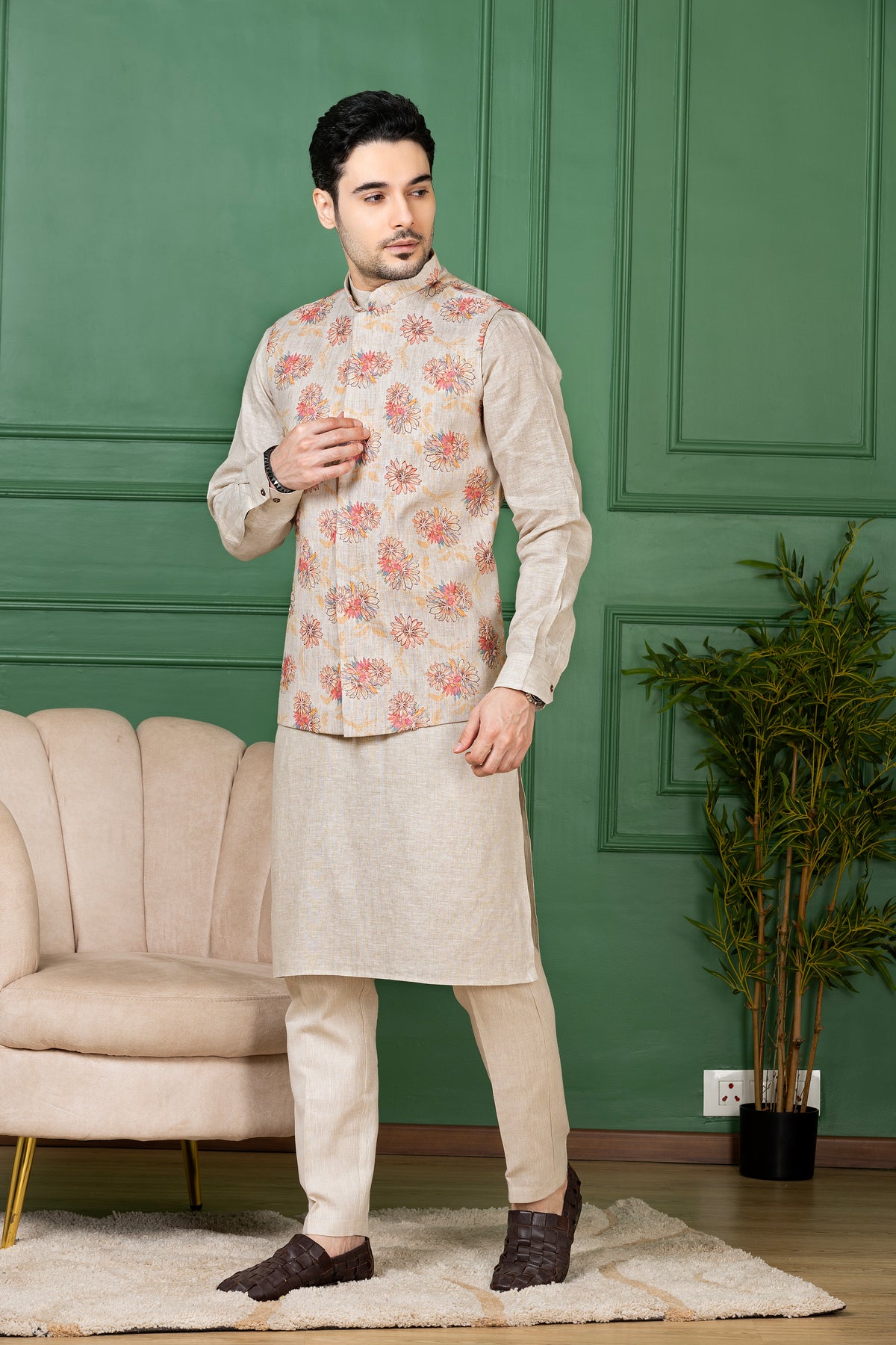 Buy Men Jacket Kurta Set