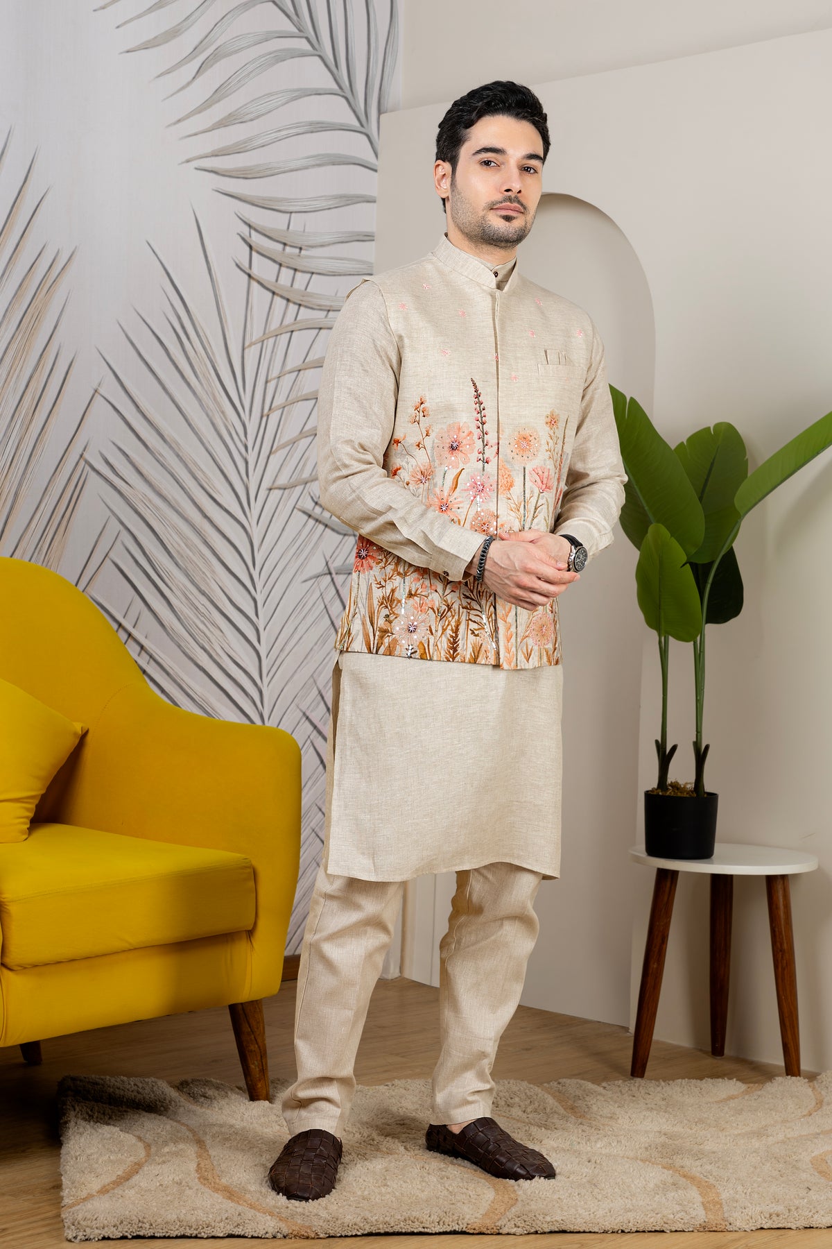 Buy Men Jacket Kurta Set