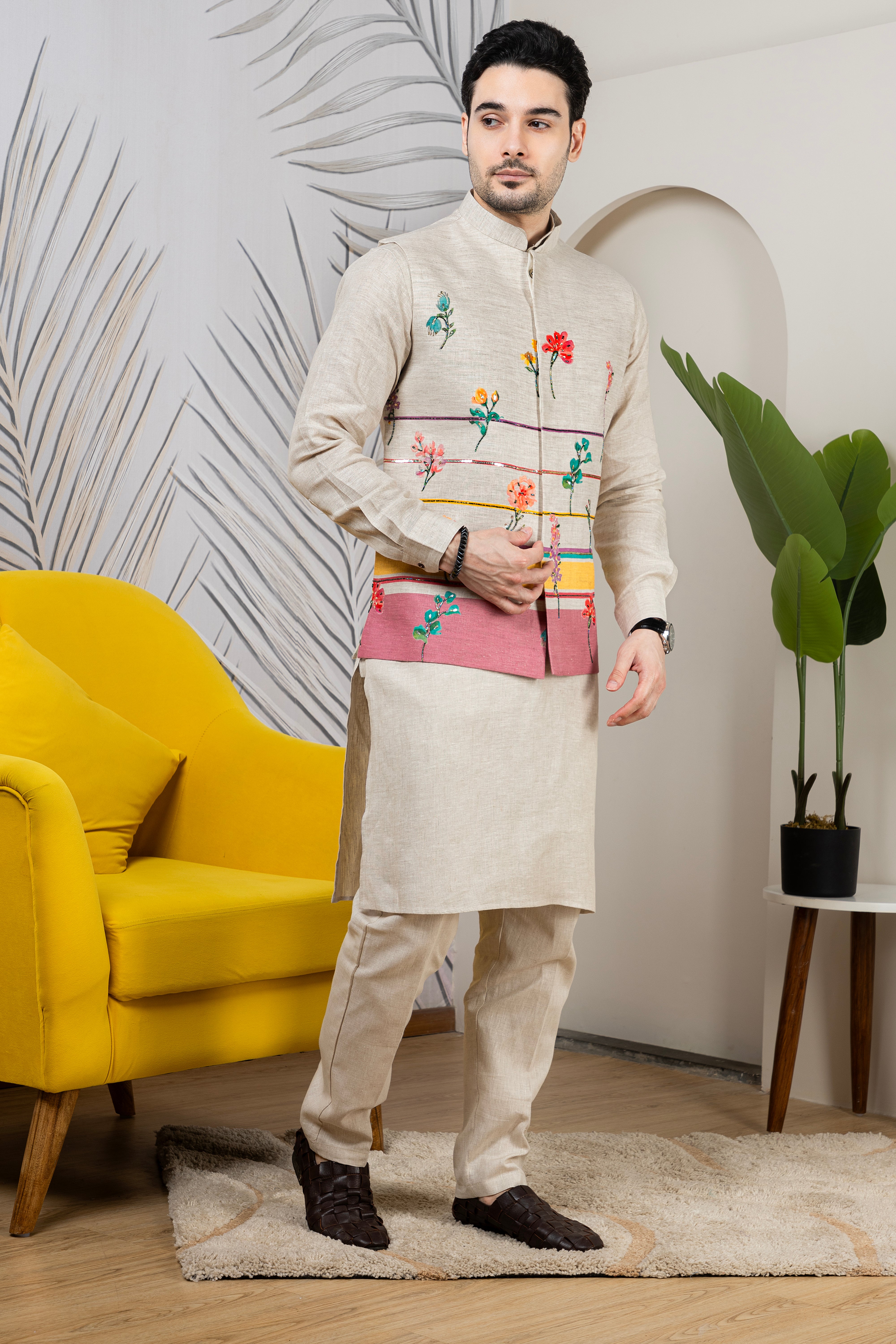 Buy Men Jacket Kurta Set