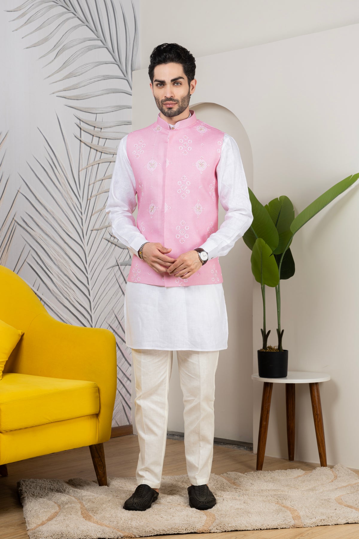 Men Linen Kurta Set