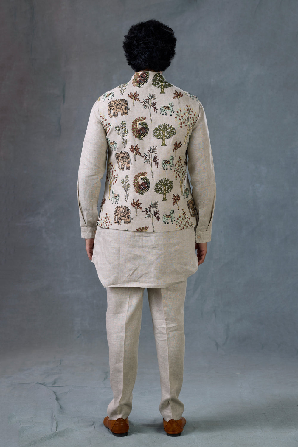 linen kurta jacket combo men